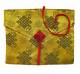 Tibetische Buchhlle - A4 Format - Endloser Knoten - Stoff Tasche - gelb - Nepal