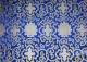 Tibetischer Brokat Stoff - Lotus - blau - Nepal