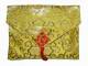 Traditionelle Tibet BUCH H�LLE - Schutzh�lle - Lotus BROKAT - gelb - Nepal