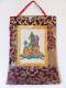 Stoff Thangka - Grne Tara - Lokta Papier - Brokatrahmen - Nepal