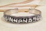 Tibet Mantra Armreif - filigran - 925er Sterling Silber - Drachen Gravur - Nepal