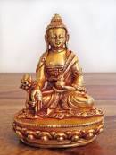 Medizin Buddha - Statue aus Bronze - König der Heiler - feuervergoldet - Nepal