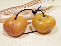 Grosse Amber Resin Bernstein Perlen - 2 Stück - Nepal TIBET #2
