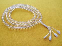Gebetskette - Himalaya Bergkristall - 8mm Perlen - Mala - Mahakala Knoten - NEPAL