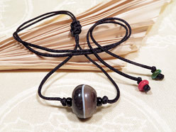 Medizin DZI Perle - Tibetische Glcksperle - Achat - verstellbares Band - Nepal 
