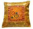 Tibetische Brokat Kissenhülle - Lotus - Dorje Vajra - Nepal - gelb