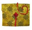 Tibetische Buchhülle - A4 Format - Endloser Knoten - Stoff Tasche - gelb - Nepal