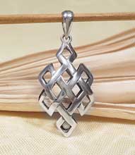 Anhänger Endloser Knoten - 925er Sterling Silber - Glückssymbol - NEPAL TIBET