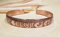 Kupfer Armreifen Tibet Mantra Om Mani Padme Hum - Nepal