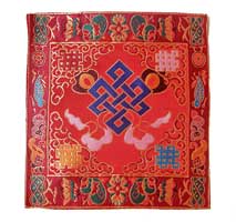 Altar Decke aus BROKAT - Endloser Knoten - rot - NEPAL