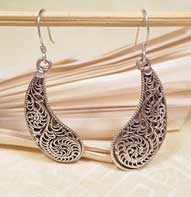 Ohrringe - filigran - 925er Sterling Silber - Leaf - Nepal