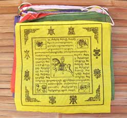 25 Buddhistische Gebetsfahnen - Glückssymbole - Größe L - NEPAL