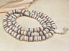 Gebetskette - Mala - verzierte Bone Perlen -TIBET Nepal